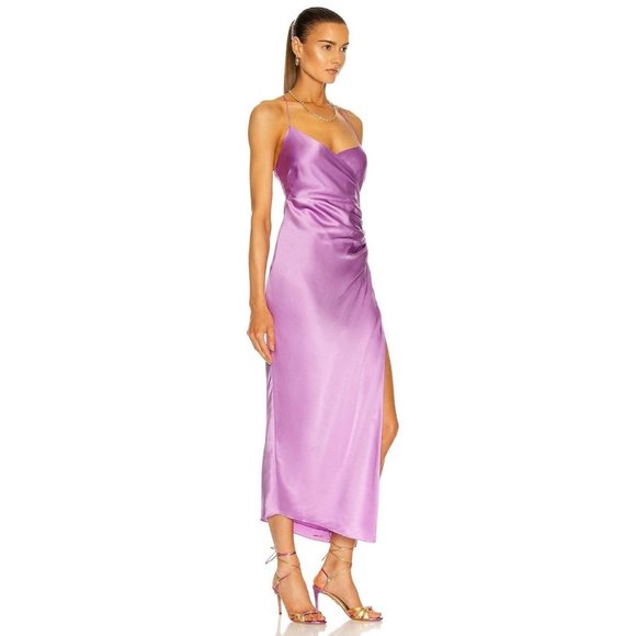 The Sei Strappy Gathered Dress in Lilac Purple 2 New Womens Maxi Long Dress - Picture 5 of 16